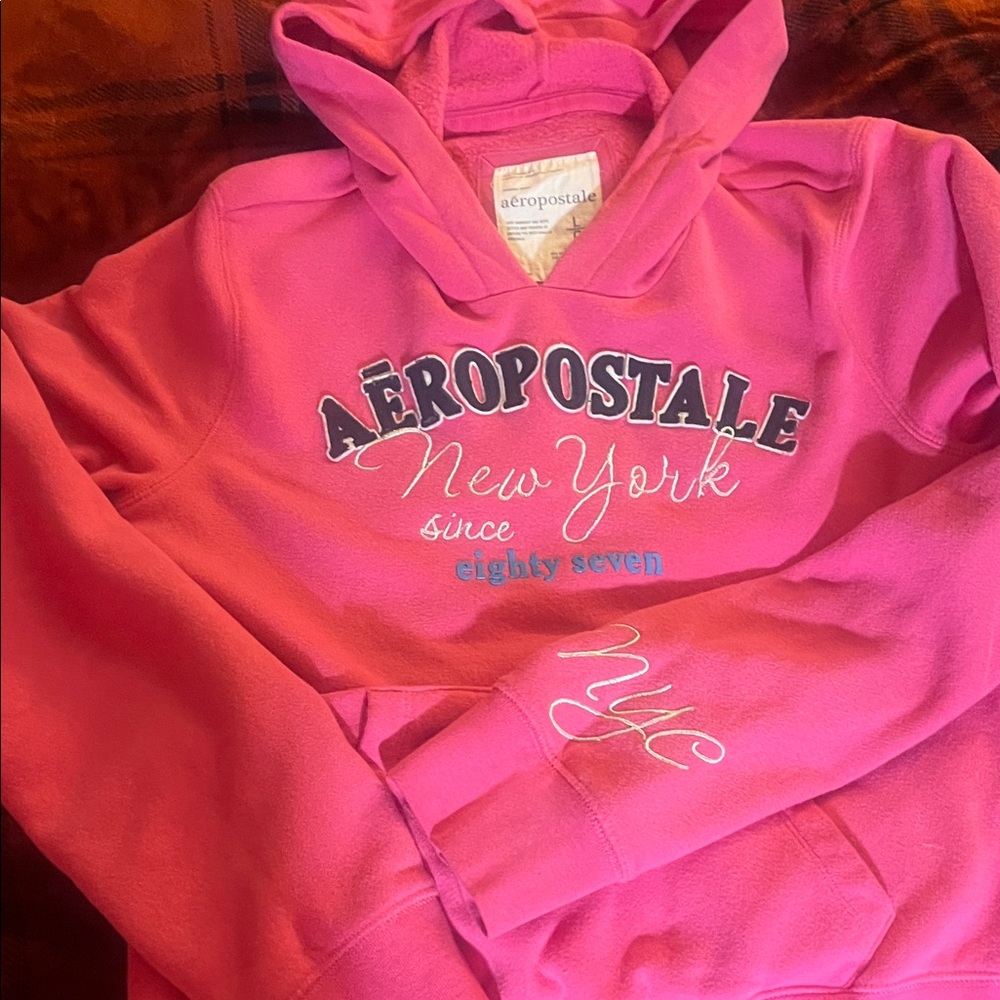 Aeropostale Vibrant Pink Graphic Hoodie